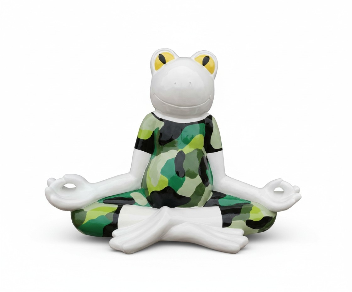 Abstrakter Yoga Frosch Statue 55cm Statuen Skulpturen Dekoration Bunte