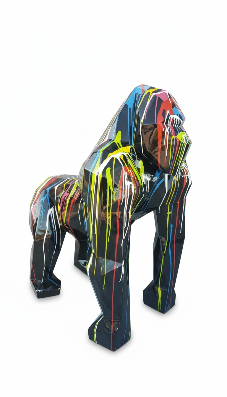 Abstraktes Gorilla Deko Figur Statue Skulptur 128cm Figuren Statuen