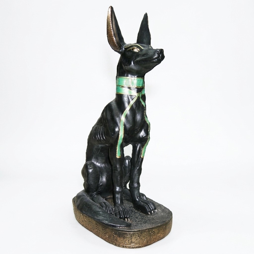Ägyptische Figur Schakal Anubis aus Kunststoff, Groß god of death Höhe 40 cm