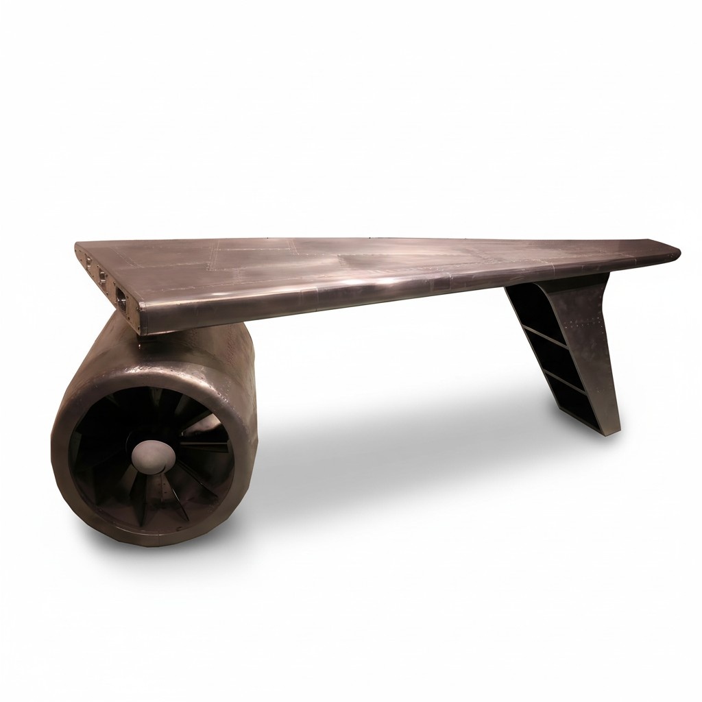 Aluminium Schreibtisch Aviator Büro Funktional Stilvoll Flugzeug Flügel