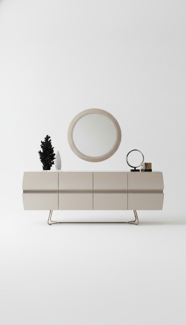 Anrichte Konsole Sideboard Kommode Wohnzimmerschrank Spiegel Hochglanz