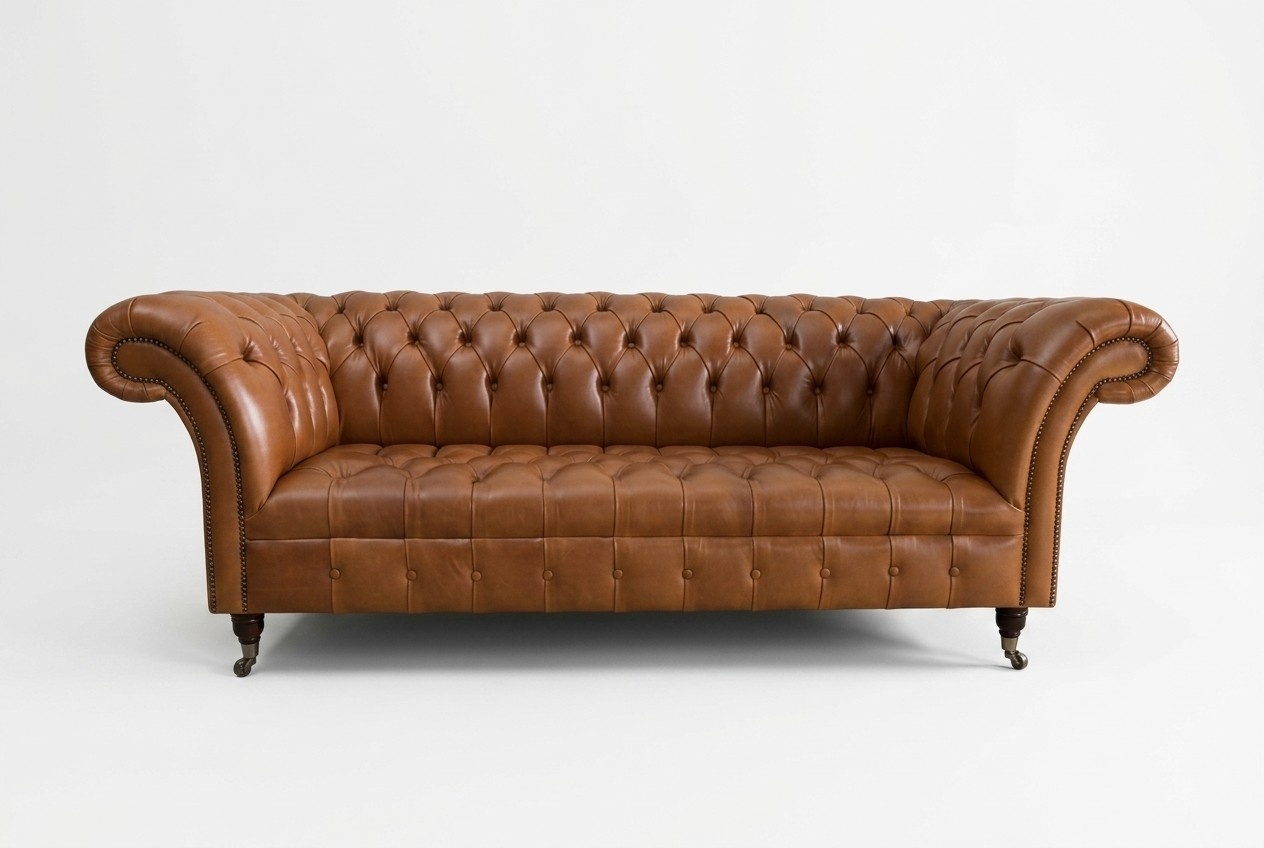 Antik Braune Chesterfield Couch Sofa Polster Couchen Sofas Leder Texil