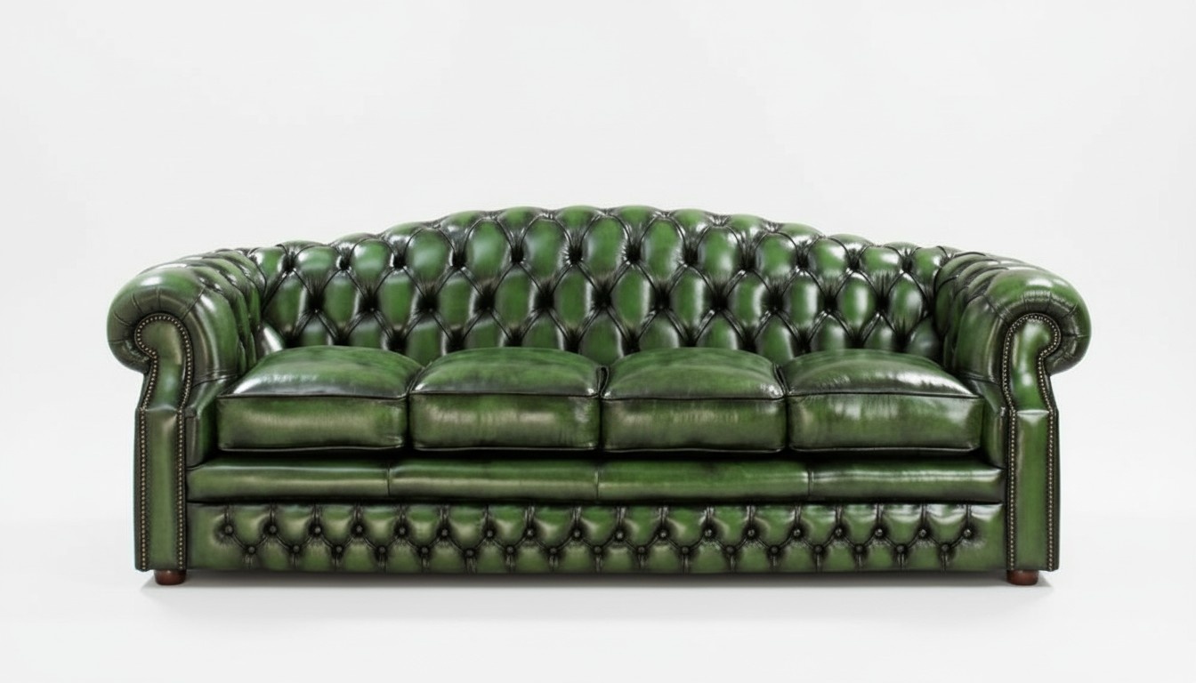 Antik Chesterfield Leder Sofa Couch Polster 100% Echtes Leder 5 Sitzer