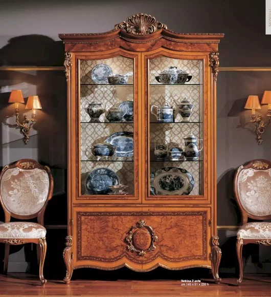 Vitrine Schränke Braun Groß Vitrinen Luxus Schrank Holz Esszimmer Neu