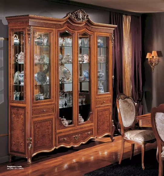 Vitrine Schränke Braun Groß Vitrinen Luxus Schrank Holz Wohnzimmer