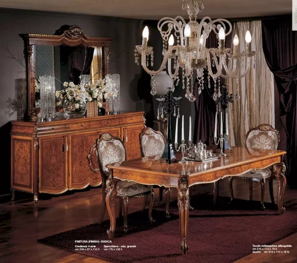 Esstisch Tisch Ausziehbar Essecke Holz Groß Braun Barock Esszimmer