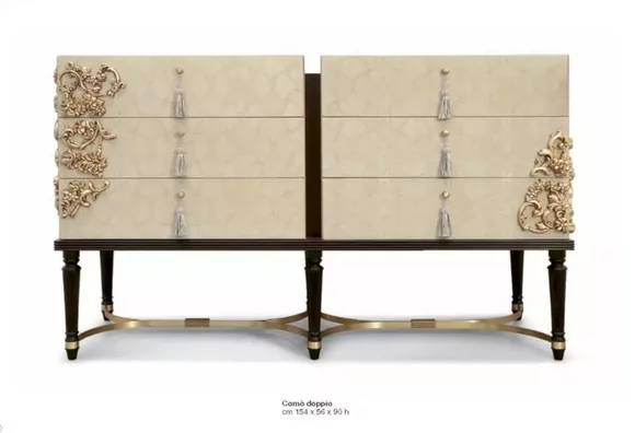 Kommode Sideboard Luxus Schränke Kommoden Schlafzimmer Holz Beige