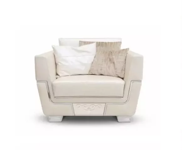Sessel Sitzer Stoff Cocktailsessel Ohrensessel Luxus Beige Wohnzimmer
