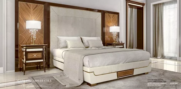 Luxus Bett Doppelbett Groß Braun Bettgestelle Bettrahmen Schlafzimmer