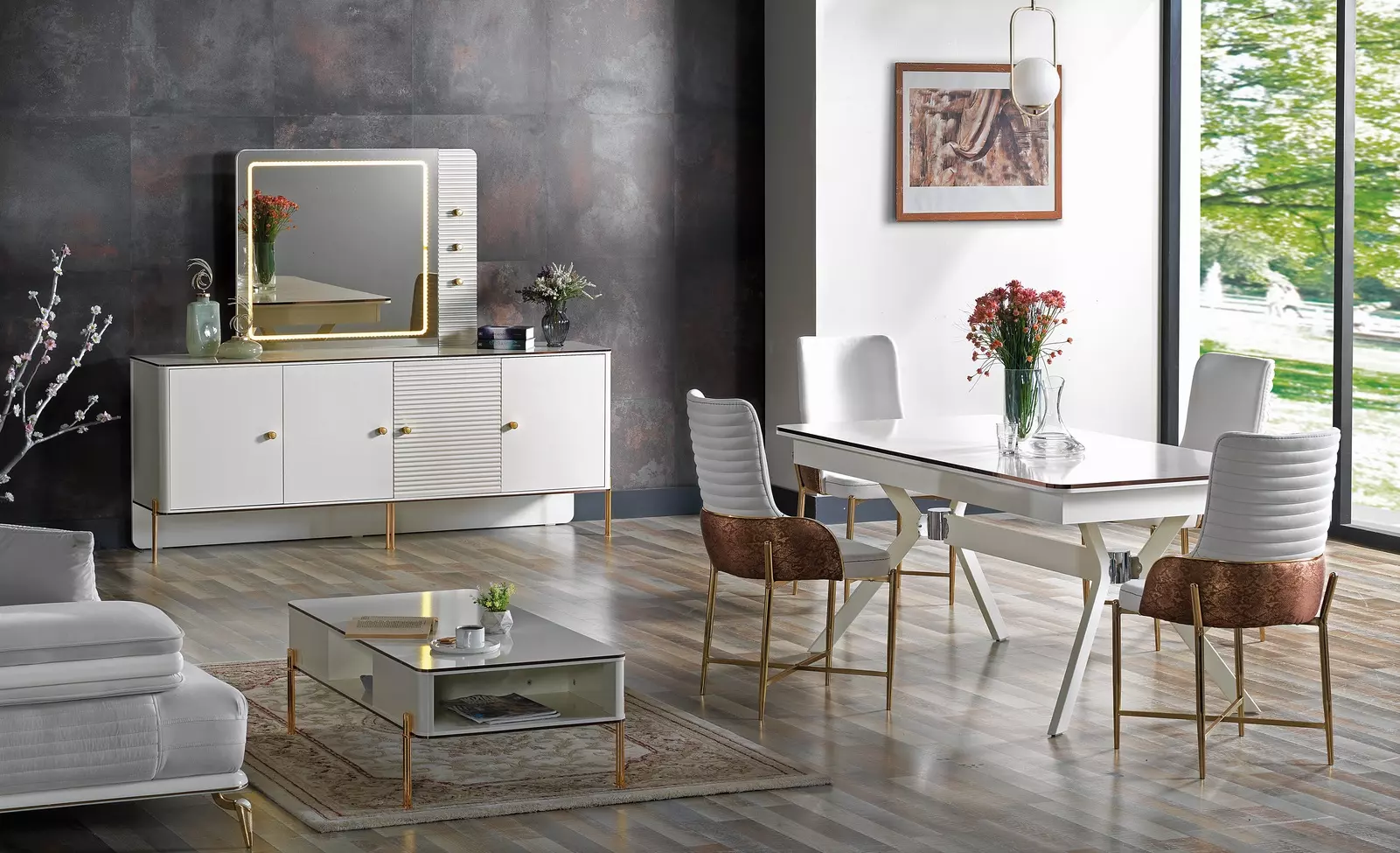 Esszimmer Set Garnitur Tisch 6x Stühle Design Modern Möbel Sideboard