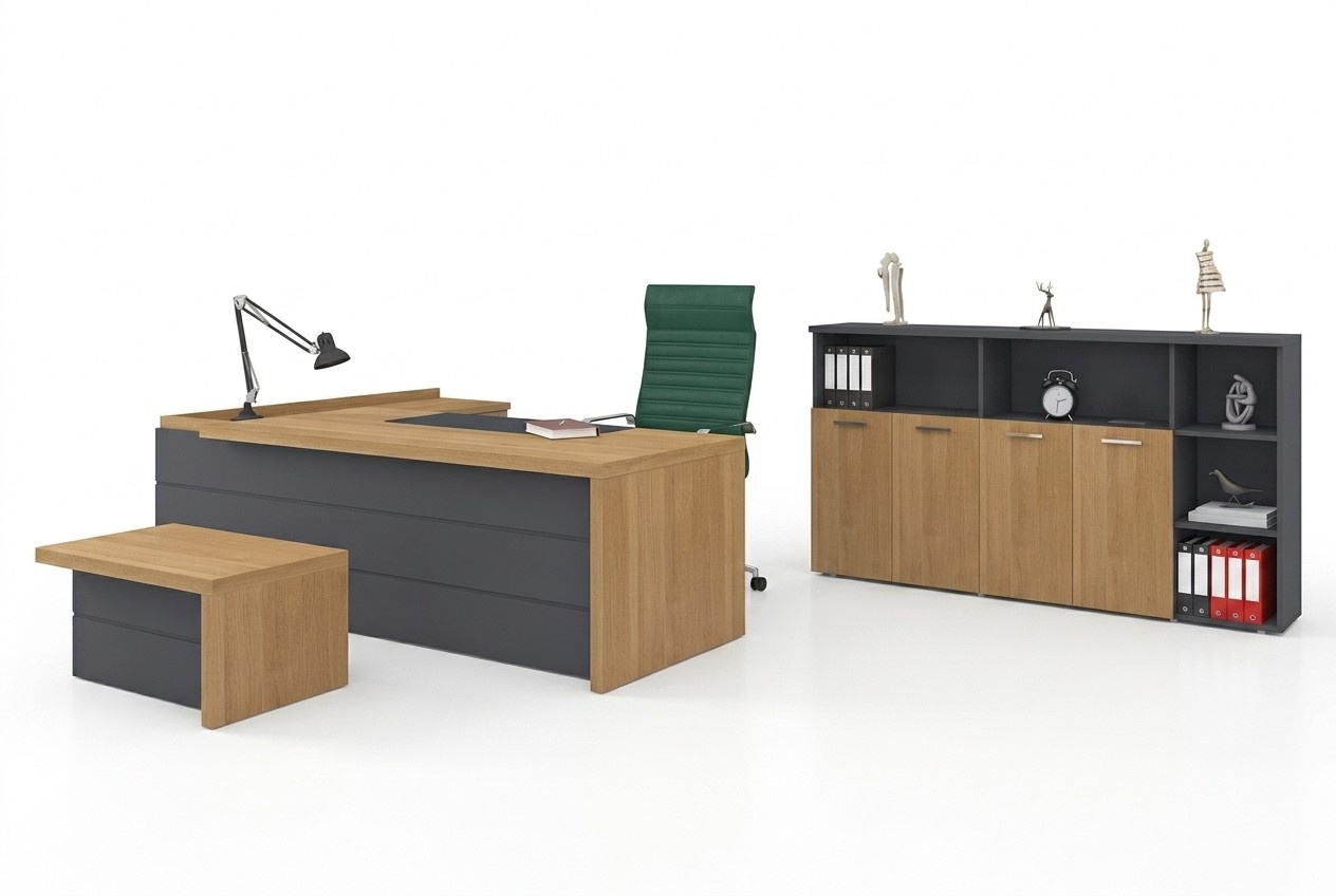 Arbeitszimmer Garnitur Schreibtisch Schränke Couchtisch Büroeinrichtung