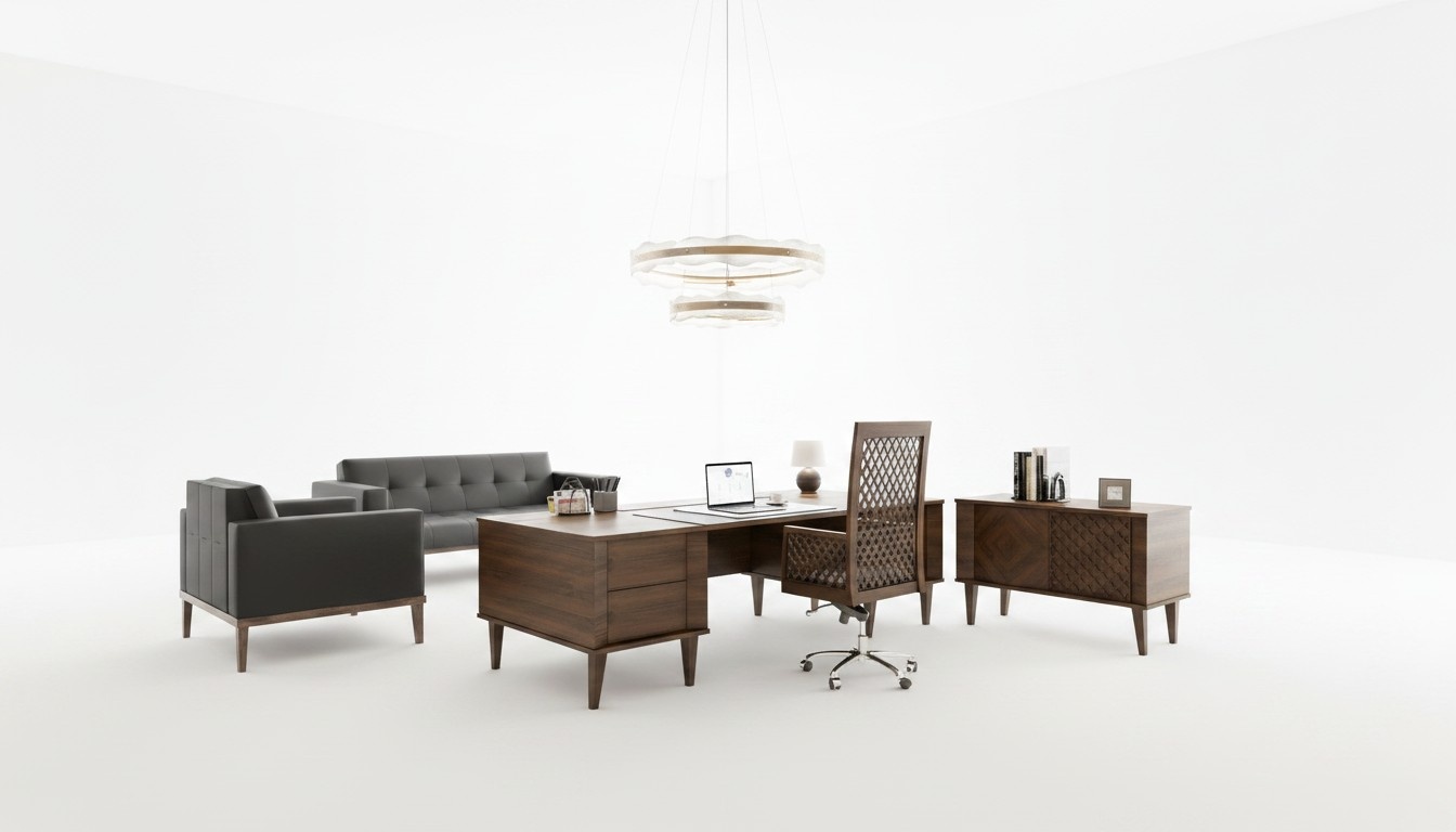 Arbeitszimmer-Set: Minimalismus, Gemütlichkeit und Strenge