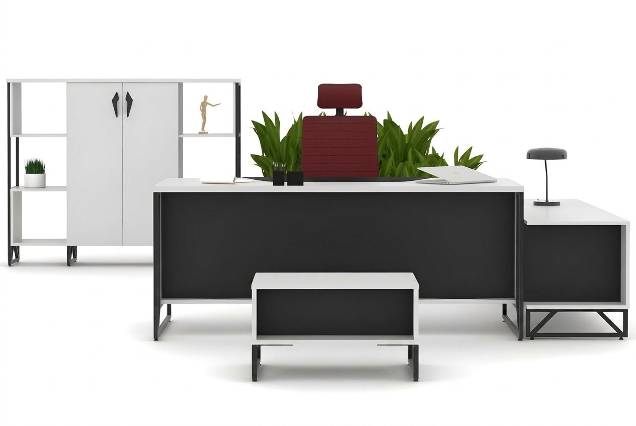 Arbeitszimmer Set Schreibtisch Büroschrank Sideboard Couchtisch Büromöbel