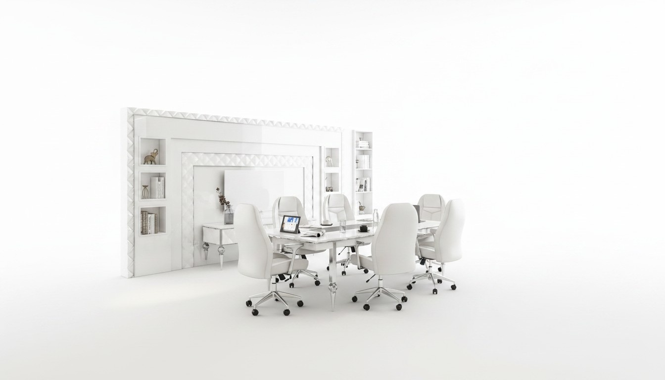 Arbeitszimmer-Set Weiß Holz Modern Elegant Möbelkombination
