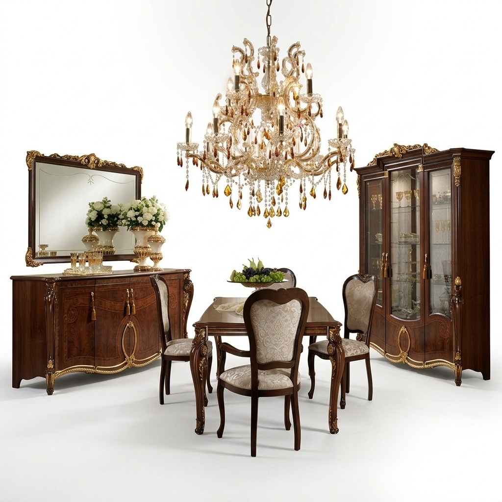 arredoclassic™ Esstisch + 8 Stühle Esszimmer Tisch Rokoko Barock Jugendstil