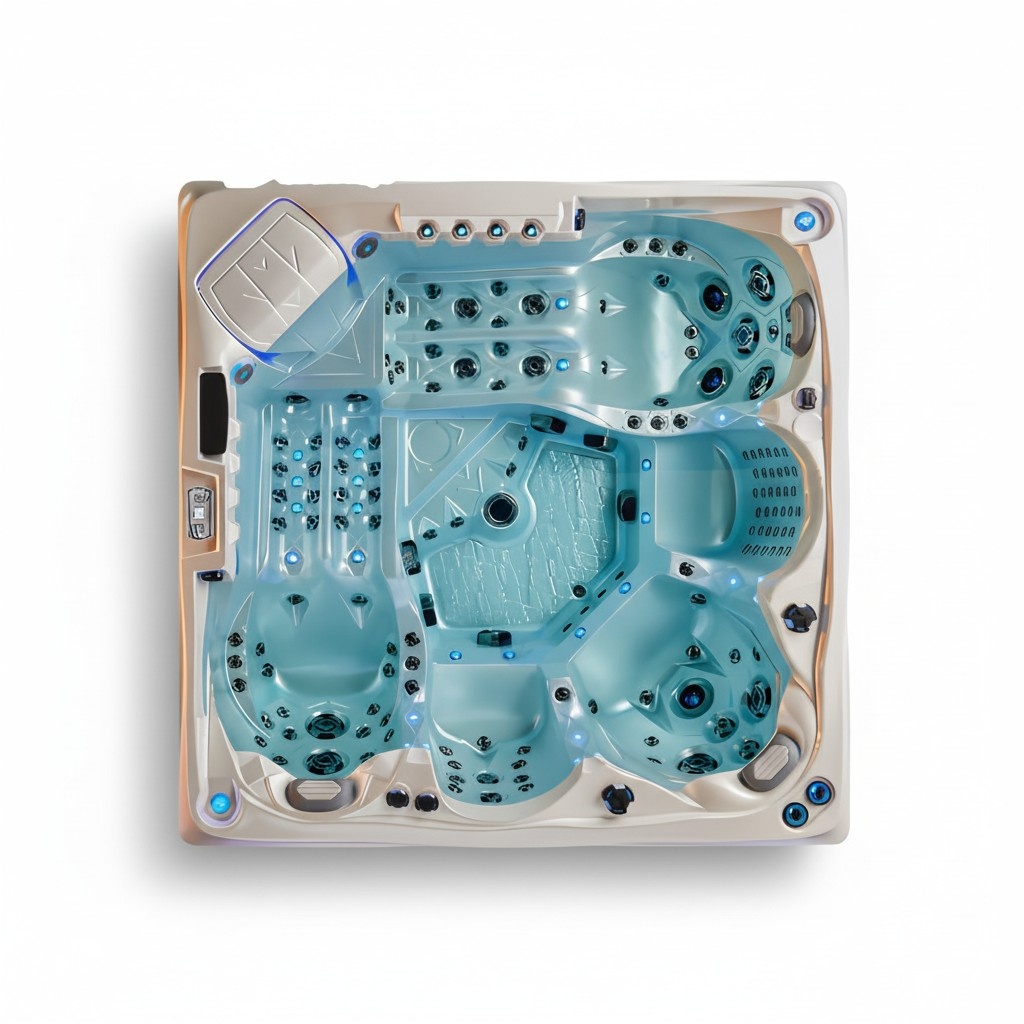 Außenwhirlpool Hydromassagewanne Blubberbad Outdoor-Spa Whirlpool 230x230cm