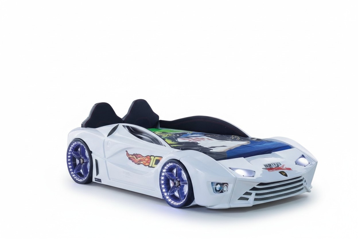 Autobett Kinderzimmer Rennwagen Auto Bett Kinderbett Holz Möbel LED