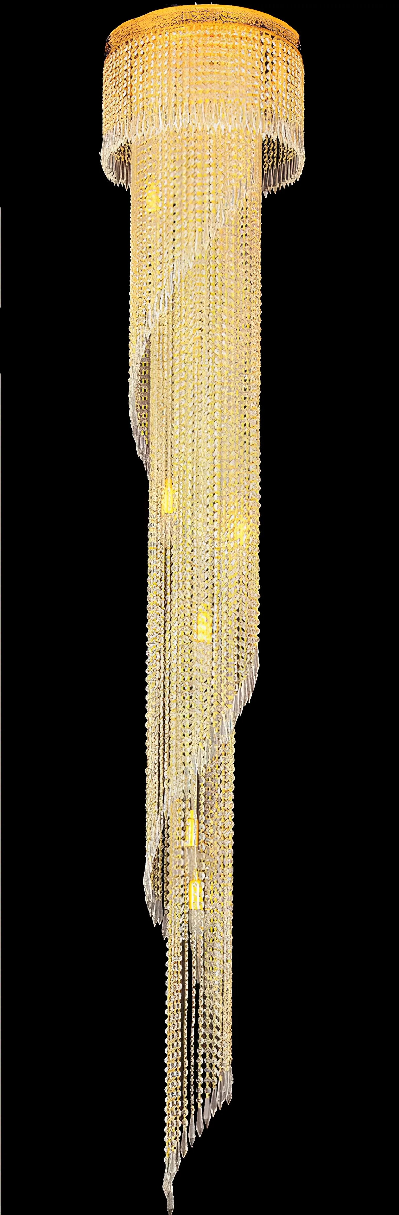 Lange Galerie Deckenleuchter Groß Kronleuchter Deckenlampe Gold Kristall 240 cm