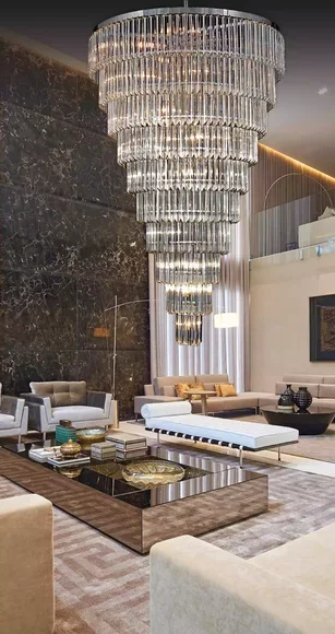 Kronleuchter Deckenleuchter Silber Deckenlampe Lüster Kristall xxl Leuchte