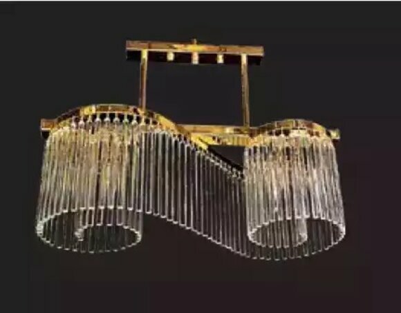Kronleuchter Deckenleuchter Luxus Gold Deckenlampe Lüster Glas Modern