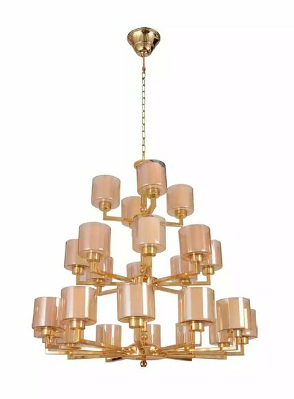 Kronleuchter Deckenleuchter Modern Gold Deckenlampe Lüster Glas XXL