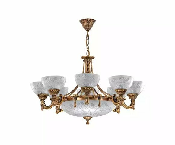 Deckenlampe Lüster Deckenleuchter Lampe Kronleuchter Glas Gold Grau