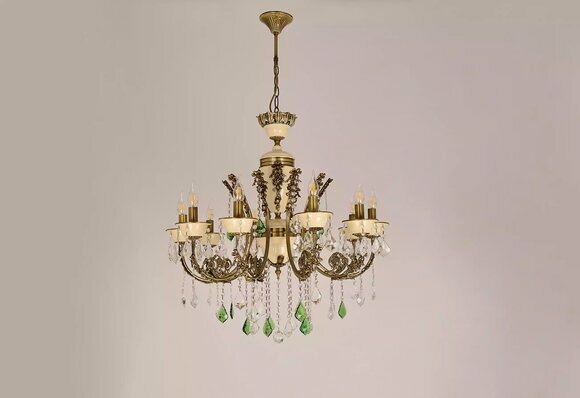 Luxus Kronleuchter Deckenlampe Lüster Leuchte Lampe Braun Kristall 80cm