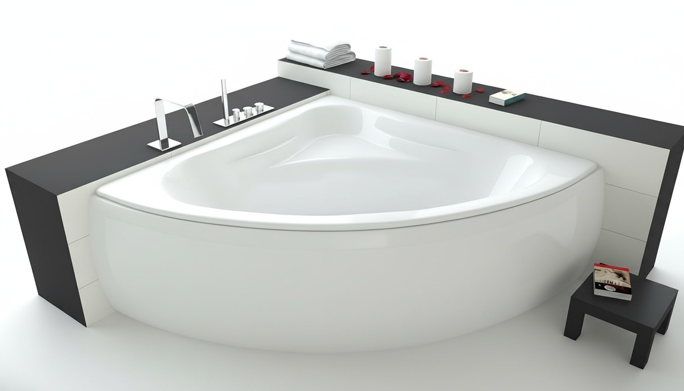 Badewanne Wanne Eck Design Eckbadewanne Schürze Ablauf Silikon