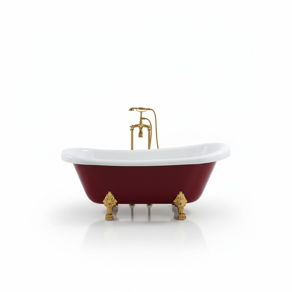 Badewanne Wanne Standbadewanne Freistehende Rot Moderne Bad Badezimmer