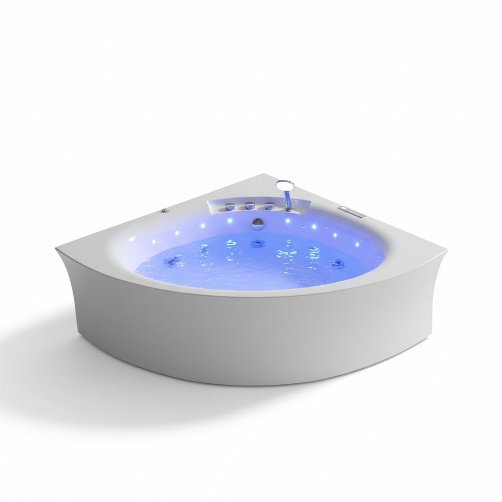 Badewanne Whirlpool Blubberbad Hydromassagewanne Spa-Bad Whirlwanne 155x155 cm