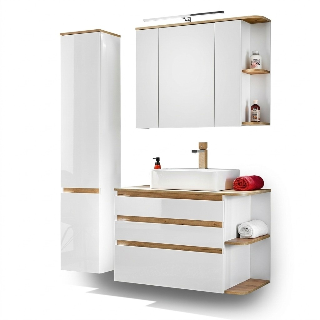 Badezimmer Design Badmöbel Sets Waschbecken Luxus Qualität Möbel Garnitur 3tlg.