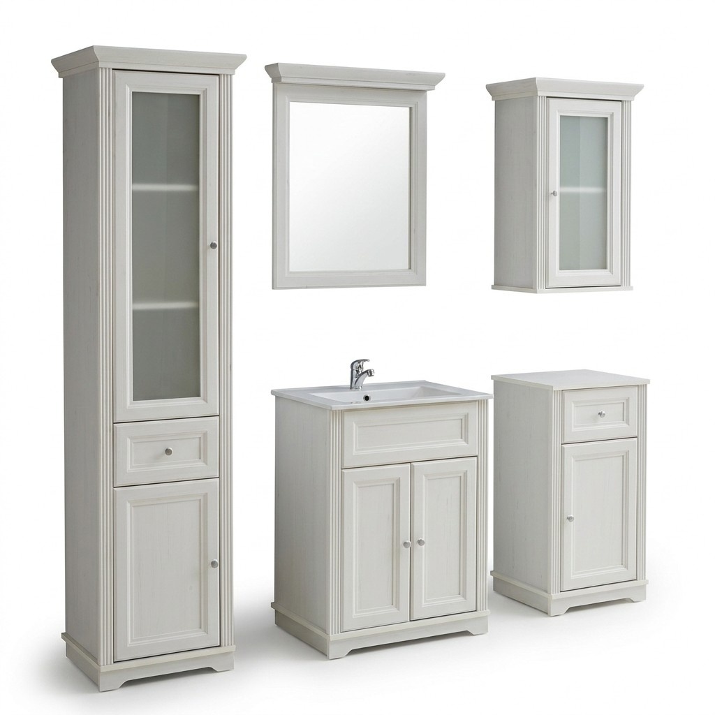 Badezimmer Design Badmöbel Sets Waschbecken Antik Stil neu Möbel Garnitur 5tlg.