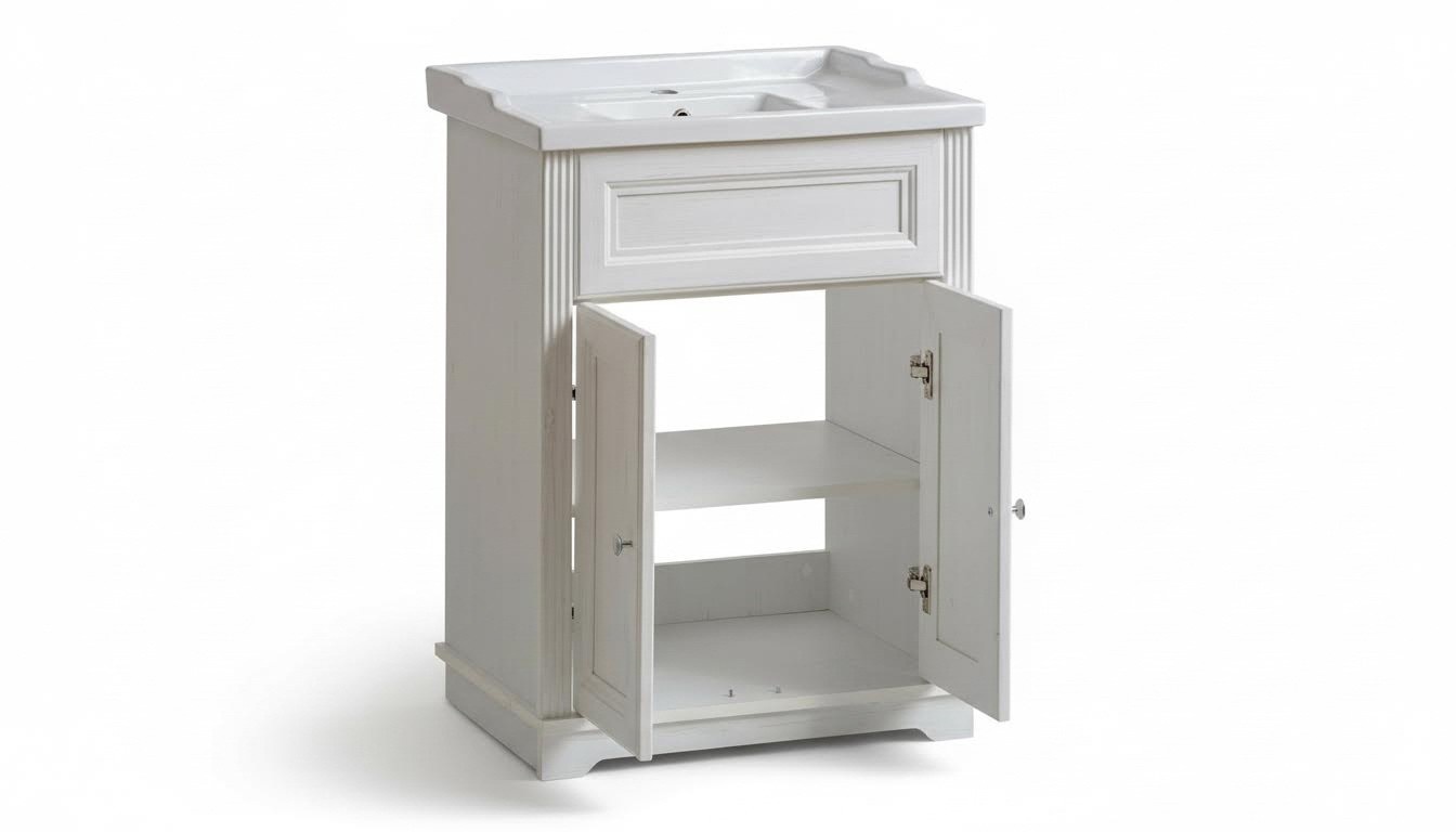 Badmöbel Antik Stil Becken Landhaus Badezimmer 60cm Waschbecken Unterschrank