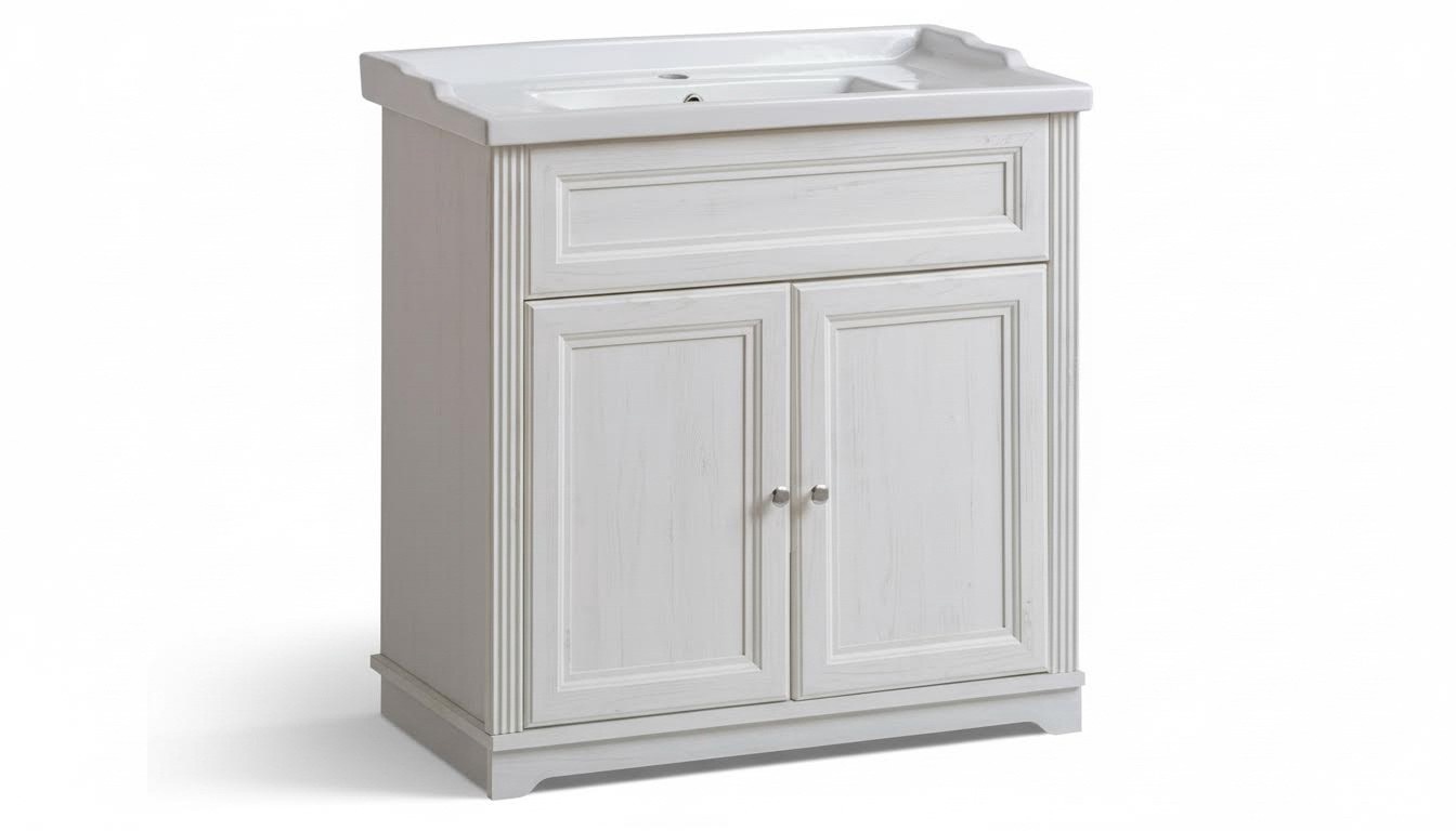 Badmöbel Antik Stil Becken mit Unterschrank Landhaus Badezimmer neu Waschbecken