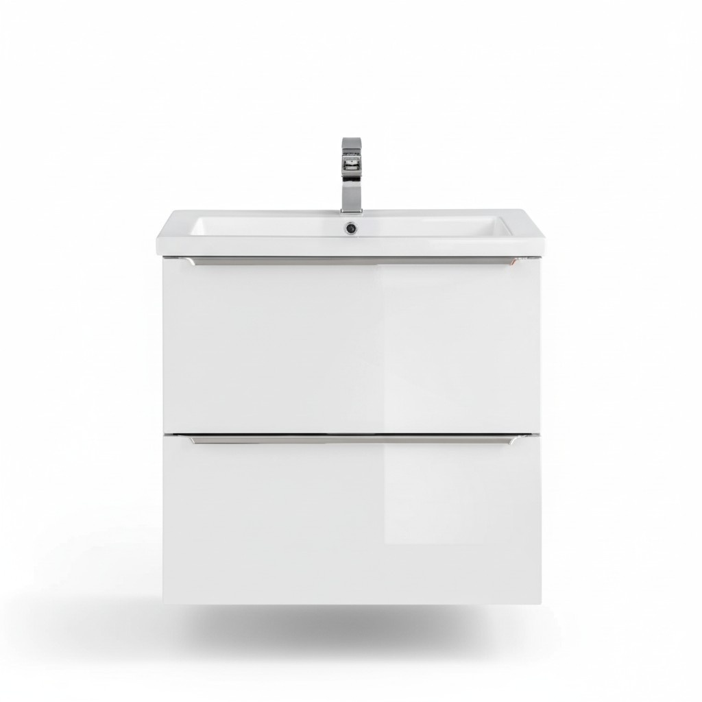 Badmöbel Set 60cm Waschbecken mit Unterschrank Waschtisch Schublade Hängeschrank