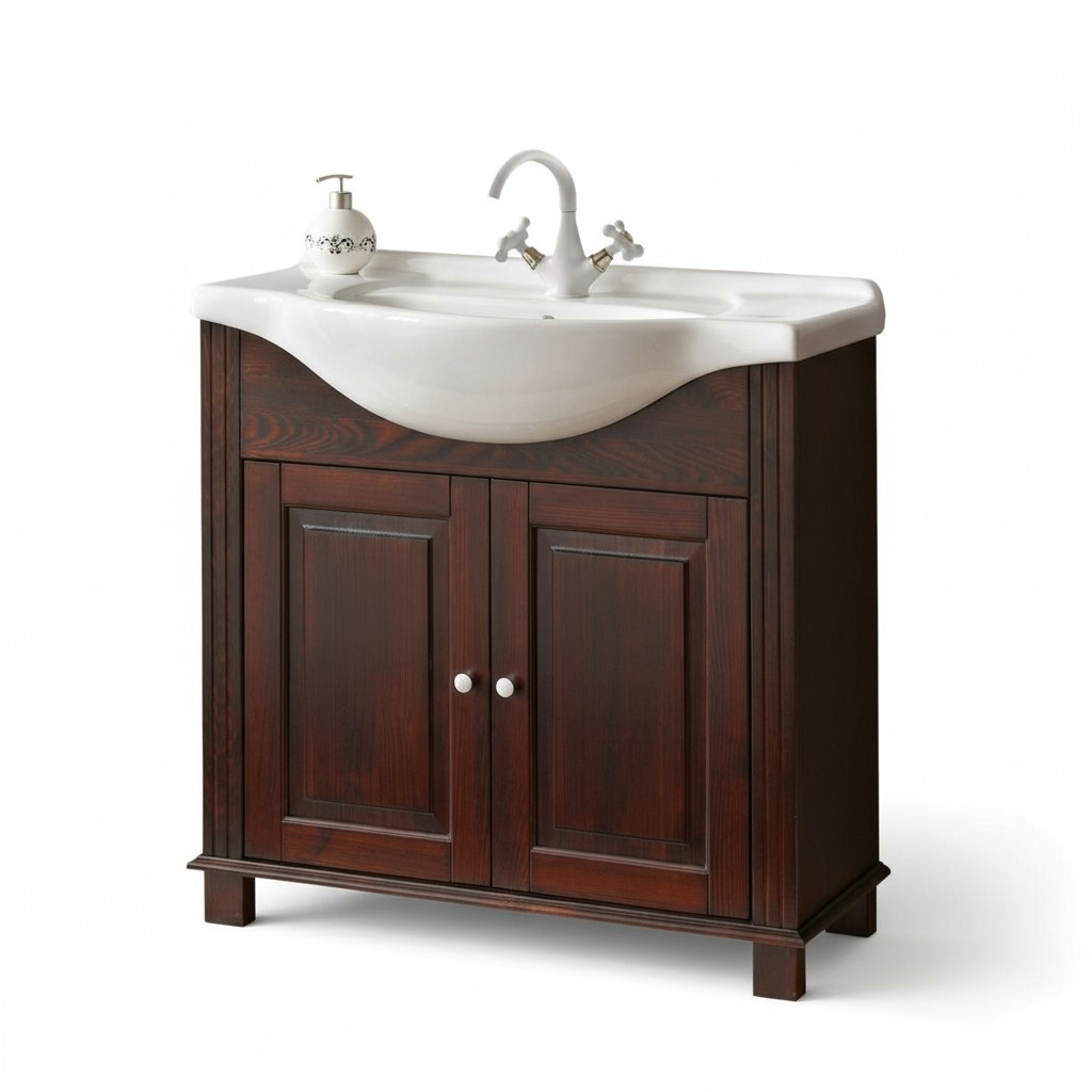 Badmöbel Waschbecken Antik Stil Becken mit Unterschrank Landhaus Badezimmer neu