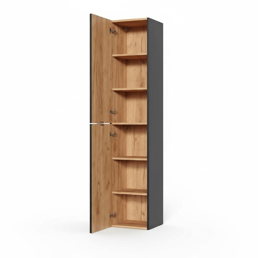 Badschrank Badezimmer Hochschrank Regal Badmöbel Regale Bad Schränke 35x33x185cm