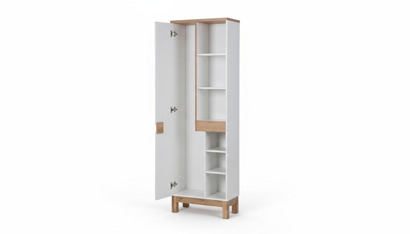 Badschrank Hochschrank Schrank Aufbewahrung Badezimmer Weiß Bad Badmöbel 60cm