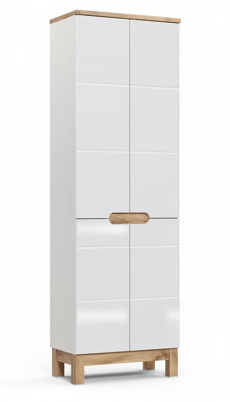 Badschrank Hochschrank Schrank Aufbewahrung Badezimmer Weiß Bad 60 * 33 * 187 cm