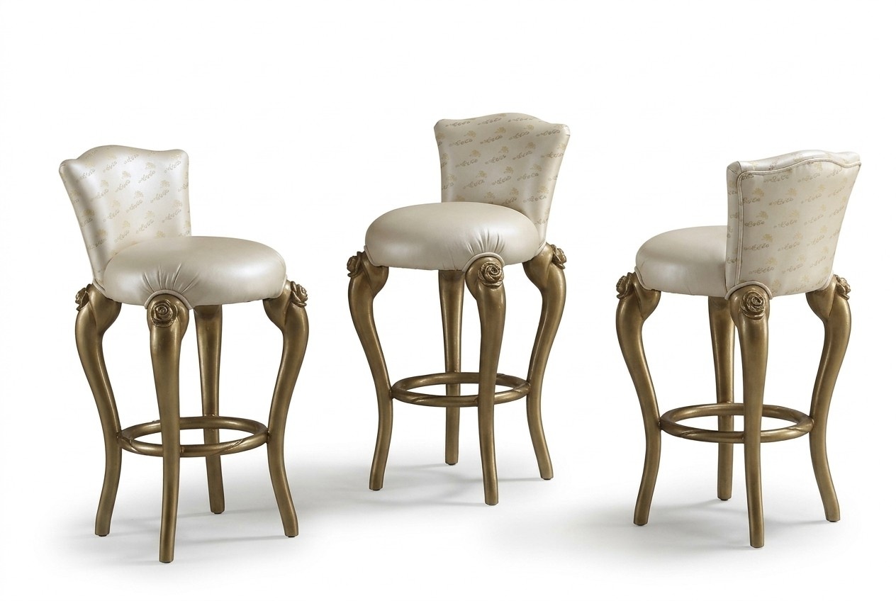 Barhocker Stuhl Sessel Bar Hausbar für Theke Tresen Barschrank Barock Rokoko Neu