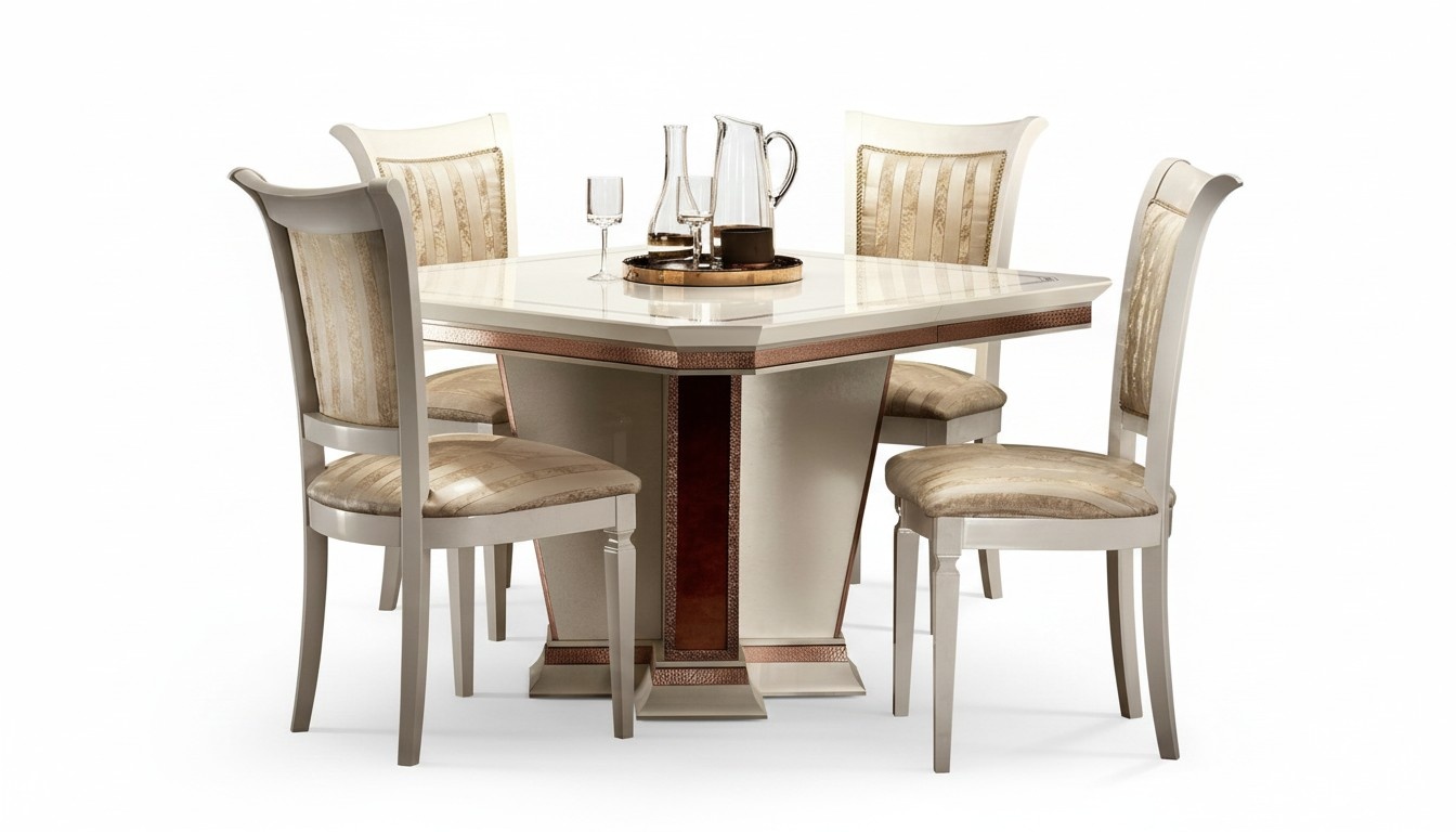 Barock Esstisch Tisch Gruppe Esszimmer Wohnzimmer Garnitur Holz Design Tische