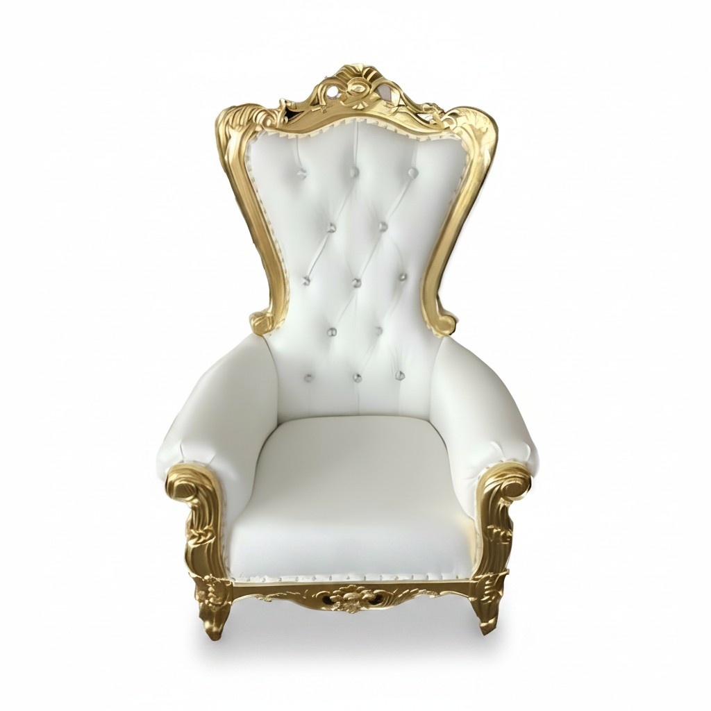 Barock Thron Sessel Königlicher Polster Chesterfield Samt Sitz Antik Stil Stühle