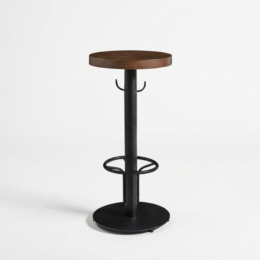 Bartisch Rund Stehtisch Modern Holz Braun Möbel Neu Luxus Design
