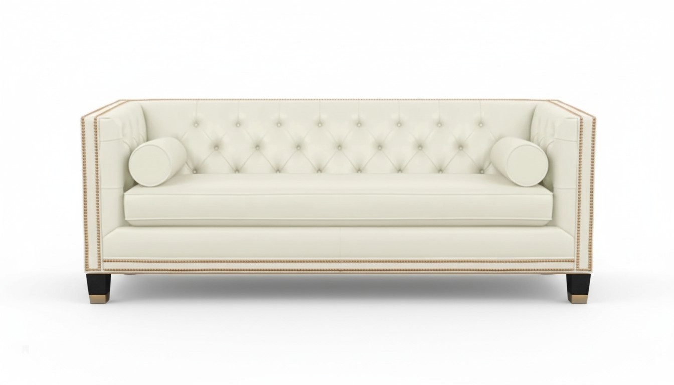 Beige Chesterfield Sofa Möbel Leder Wohnzimmer Modern Design Couchen Sofas Neu