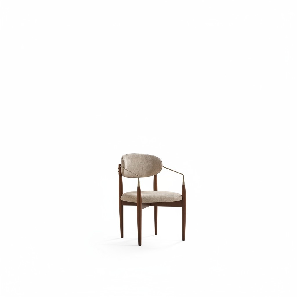 Beige Holz-Textil Stühle im eleganten Design, komfortabel