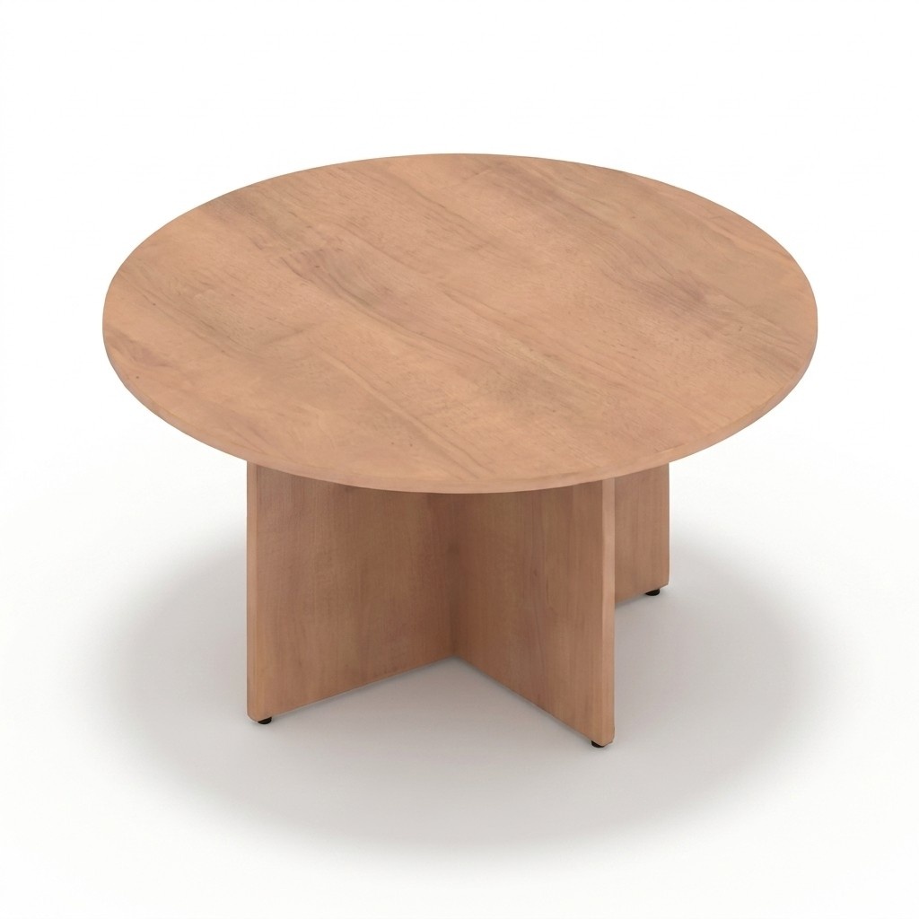 Beige Rund Schreibtisch Holztisch Tisch Arbeitstisch Wohnzimmer Büromöbel