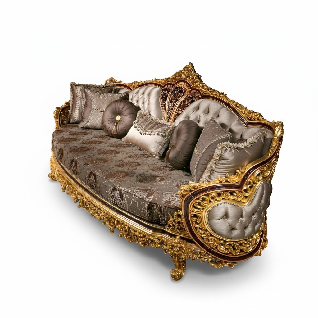 Beige Stoffsofa 4-Sitzer modernes Design gemütlich