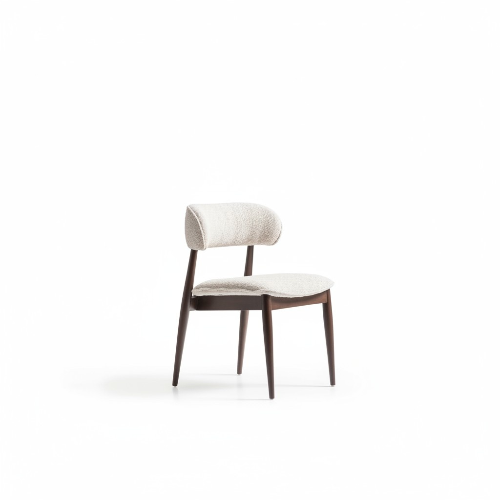 Beiger Holz-Textil Stuhl im eleganten Design