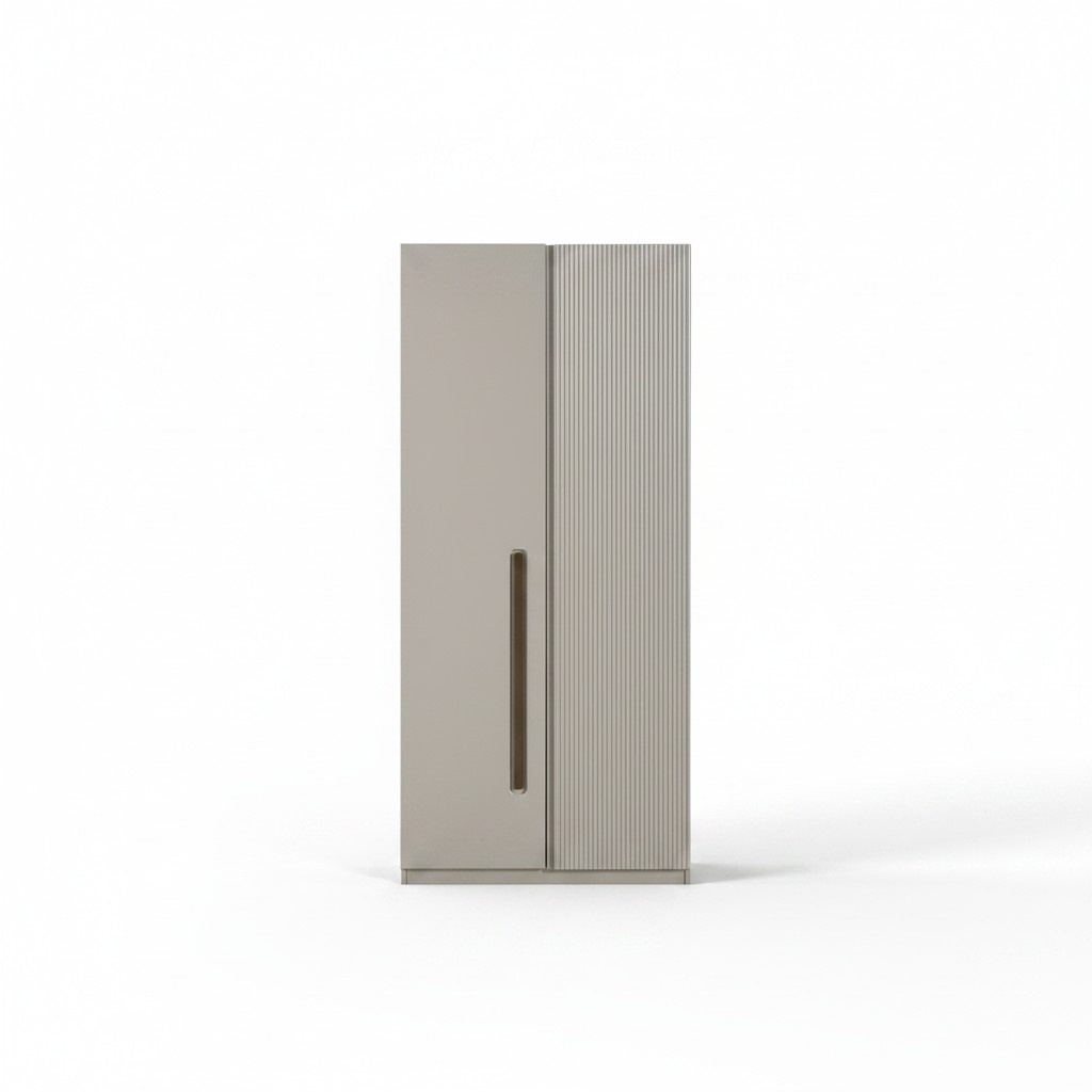 Beiger Holzkleiderschrank im eleganten Stil