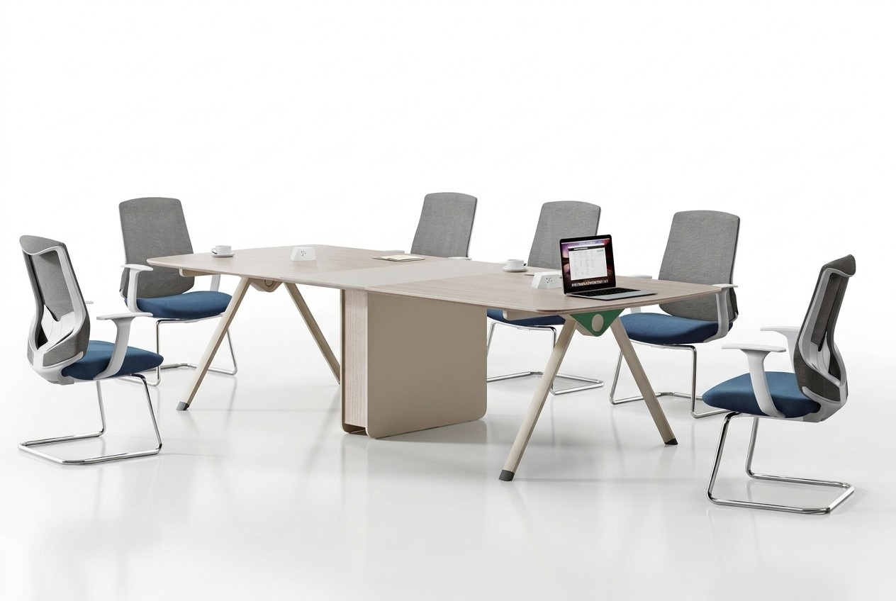 Beiger Konferenztisch Designer Arbeitszimmer Möbel Luxuriöser Holz Tisch